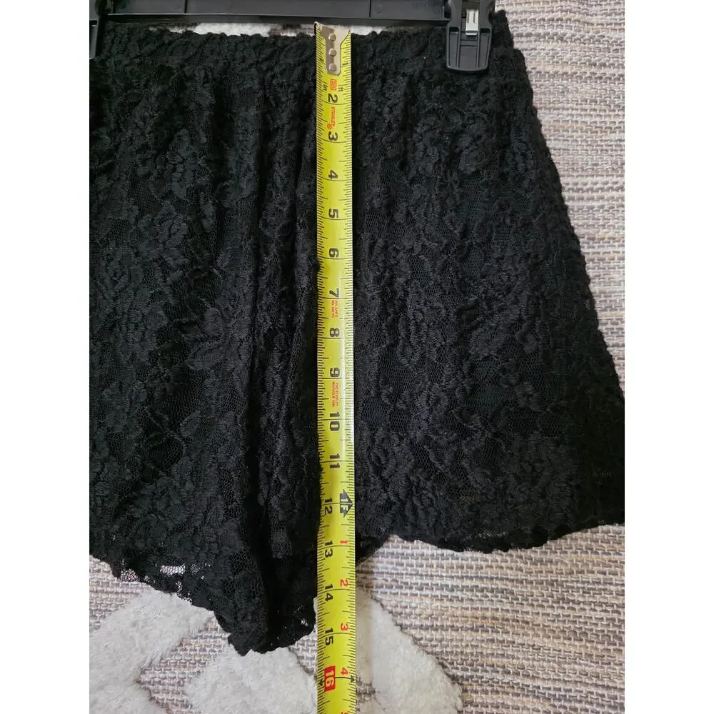 Abercrombie & Fitch Black Floral Lace Shorts Women's Size S Elastic Waist Boho